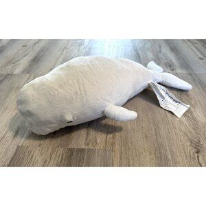 IKEA White Beluga Whale Plush Stuffed Animal Sewn Tandval Pillow 21”